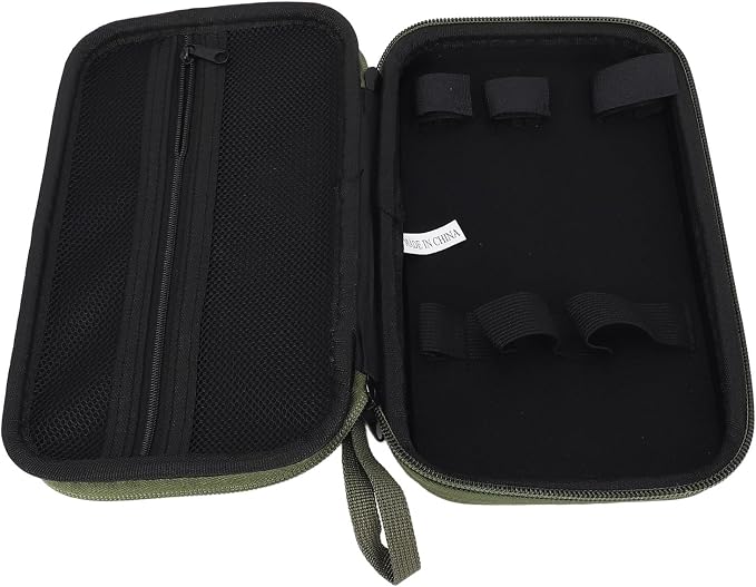 Dan&Dre EVA Shockproof Portable Camping Grill Flashlight Box/Cover with Large Capacity, Fixing Strap, Lightweight for Outdoor Activities, Camping, BBQ, Hiking (Army Green)