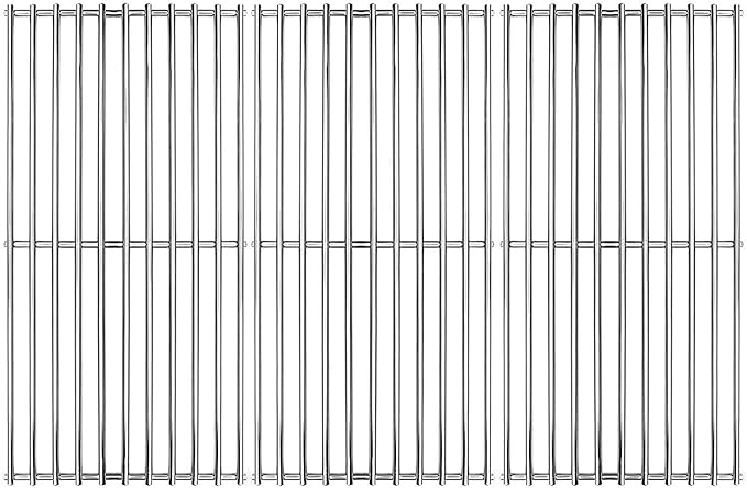 Hongso 16 7/8" SUS304 Stainless Steel Grill Grates Replacement for Charbroil 4 Burner 463436214 463436215 463433016 463432215 463439915 463436213 463440109 463420507 463441312 Thermos 461442114 Models