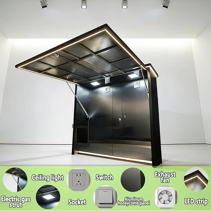 Automated Prefab Outdoor Kitchen Unit - Weatherproof Hydraulic System - Modern BBQ Island with Customizable Configurations