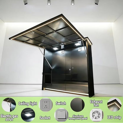 Automated Prefab Outdoor Kitchen Unit - Weatherproof Hydraulic System - Modern BBQ Island with Customizable Configurations