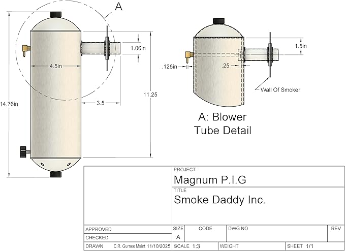 Magnum P.I.G. Cold Smoke Generator with Ceramic Grill Adapter – Heavy-Duty USA-Made Aluminum Body, Includes an Adapter for Ceramic Grills and Smokers – 2.5 hr Burn Time