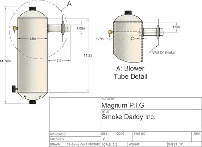 Magnum P.I.G. Cold Smoke Generator with Ceramic Grill Adapter – Heavy-Duty USA-Made Aluminum Body, Includes an Adapter for Ceramic Grills and Smokers – 2.5 hr Burn Time