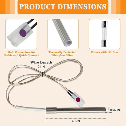 Replacement Parts Hot Igniter Kit, Compatible with Pit boss Pellet Grill and Camp Pellet Grill, igniter Comes with one Fuses