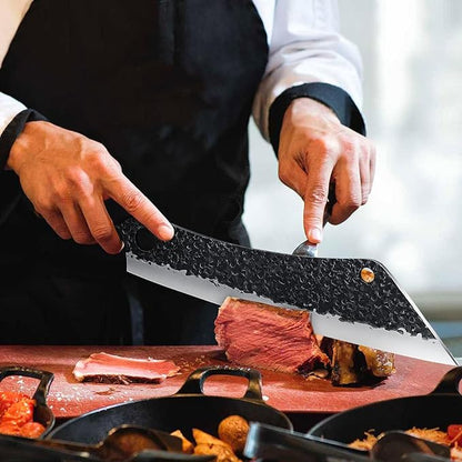 PURPLEBIRD 12 Inch Carving Knife Ultra Sharp Slicing Knife,Hand Forged Brisket Knives High Carbon Steel Meat Slicer, Long Kitchen Knives,Best for Slicing Roasts, Meats, Fruits and Vegetables