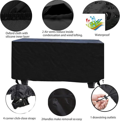 Outdoor Prep Table Cover 51''L x 25''W x 31''H,Heavy Duty Waterproof 600D Furniture Cover for Stainless Steel Food Table,Cart Prep Table,Coffee Table,BBQ Grill Table,Dining Table Office Desk