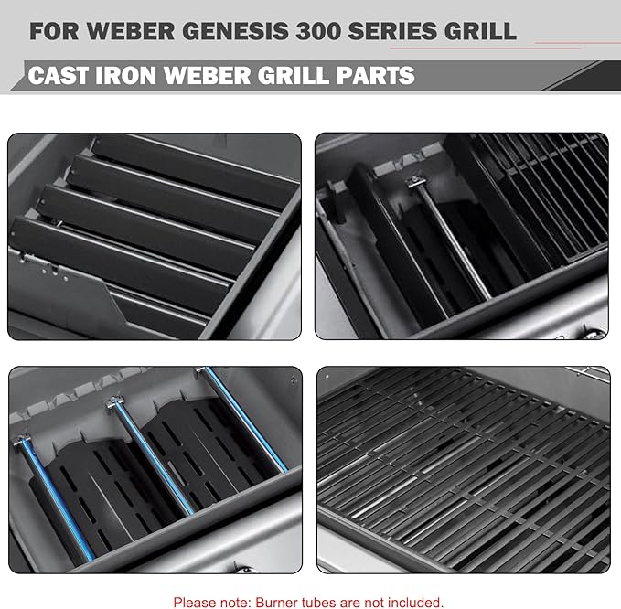 Genesis E310 Grill Replacement Parts 7621 Flavorizer Bars Parts 7524 Grill Grates 65505 Heat Deflector Weber Genesis E-330 E-310 S-330 EP-330 Grill Parts 7620 Flavor Bars Cooking Grates Replacement