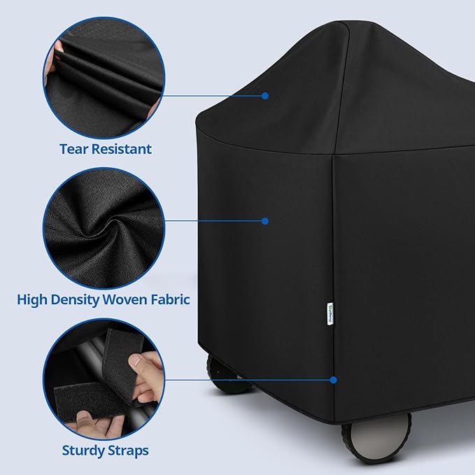 SunPatio Outdoor Waterproof Grill Cover Compatible for Weber 22 Inch Performer Premium Deluxe, RecTeq, Char-Griller Grills, Compared to Weber 7152, Heavy Duty Weather Resistant Charcoal BBQ Cover