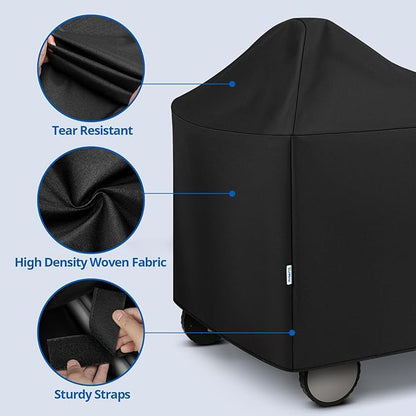 SunPatio Outdoor Waterproof Grill Cover Compatible for Weber 22 Inch Performer Premium Deluxe, RecTeq, Char-Griller Grills, Compared to Weber 7152, Heavy Duty Weather Resistant Charcoal BBQ Cover