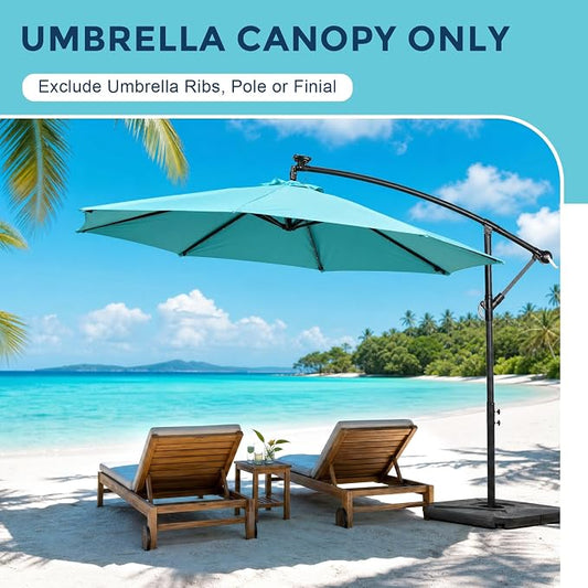 COWVIE Umbrella Canopy Replacement for 8 Ribs Patio Umbrella, Outdoor Table Parasol Replacement for Yard, Canopy Only