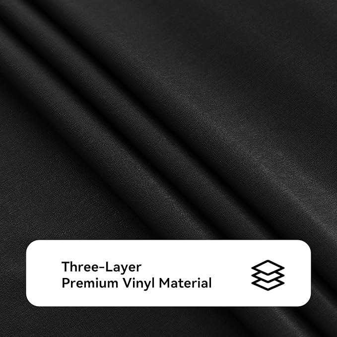 Romanstile 100% Waterproof PVC Tablecloth, Rectangle Oil Spill Proof Stain Resistant Vinyl Table Cloth, Wipe Clean Plastic Table Covers for Kitchen/Dining/Parties - 60 x 120 Inch, Black