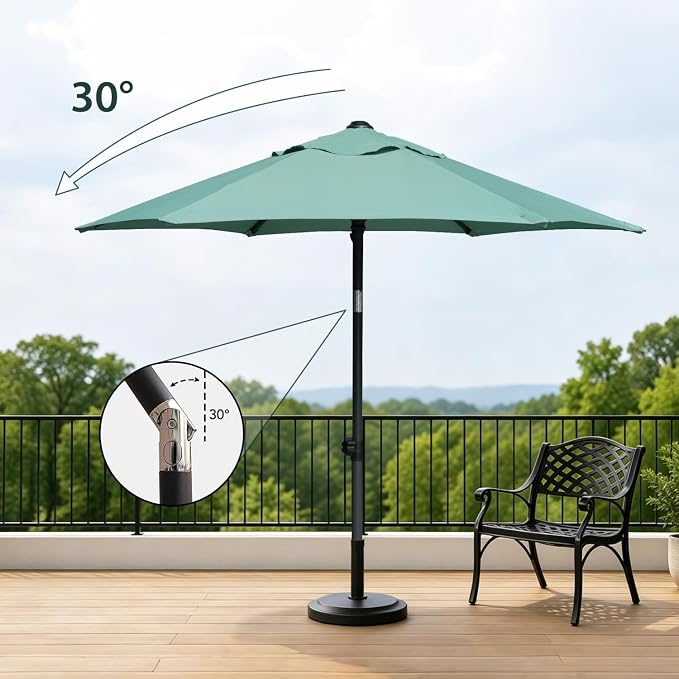 AMMSUN 6FT Patio Umbrella, Outdoor Table Umbrella with Push Button Tilt | UPF50+ Sun Protection and Water-Resistant Fabric, Premium Steel Pole and Ribs, Height-Adjustable and Push-Button Tilt