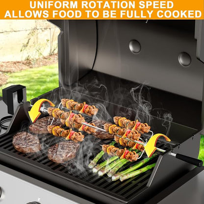 97222 BBQ Rotisserie Grill Kit for Monument Mesa 400 Series 4-Burner Grills | Fits Monument Mesa 400, 13892,24367,24633,41847NG,D405,D425,35633,17842,25392 4-Burner Grills,120V Motor,easy install