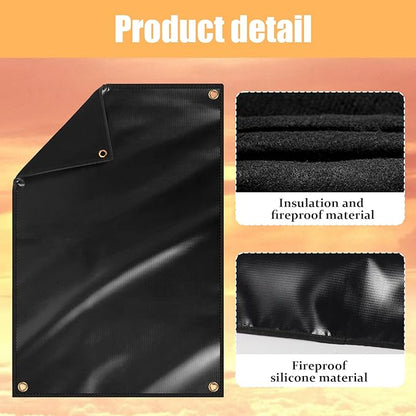 30 x 40in Grill Thermal Insulated Blanket for Winter Cooking,Smoker Insulation Blanket Heat Shield Carbon Felt Welding Blanket to Save Heat for Stove, Fireplace, Welders, Plumbers