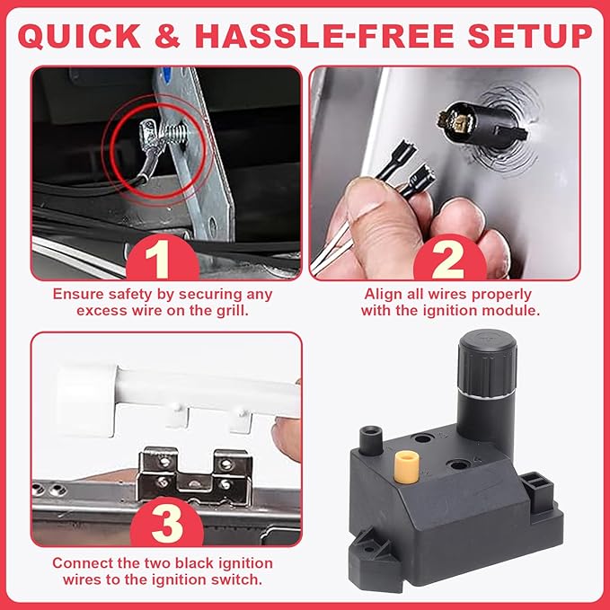 67053 Igniter Kit for Weber Spirit II GS4 310 Series Igniter Replacement Parts, 2-Outlet Ignitor Kit for Weber Spirit II E310, S310 GS4 Parts Accessories, for Weber Spirit 2 310 SER (2017 & newer)