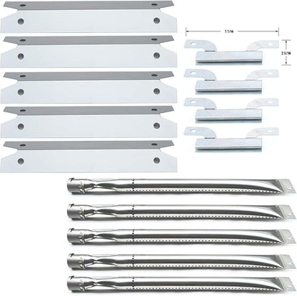 Parts Kit DG261 Replacement for Brinkmann 810-1575-W Gas Grill - Stainless Steel Burner, Carry-Over Tubes, and Heat Plate