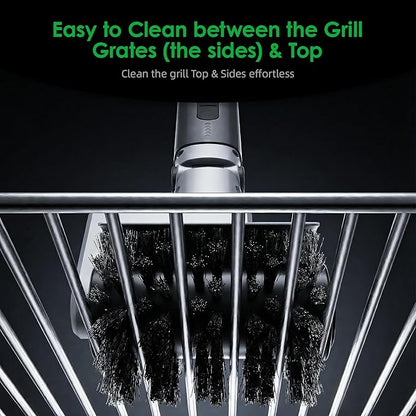 Electric Grill Brush for Outdoor: Upgraded BBQ Grill Cleaner with 3-Speed, 90° Adjustable Angle, 150Mins Runtime Cordless Motorized Grill Brush, Automatic Grill Cleaning Brush for Grill Grates