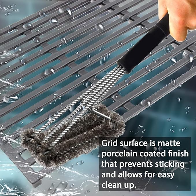 Hongso 17.5" Crill Grates for Weber Spirit e310, Weber Spirit 300 and Spirit II 300, Spirit E & S 310 315 320 330, Spirit 700, Genesis Gold & Silver B/C 1000-5000 Gas Grill, Cast Iron, Parts 7638 7639
