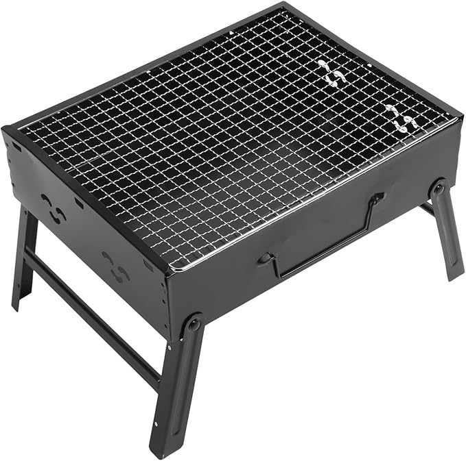 Portable Charcoal Grill Premium Iron Stainless Steel Folding Barbecue Grill BBQ Tool for Outdoor Backyard Cooking Camping Picnics