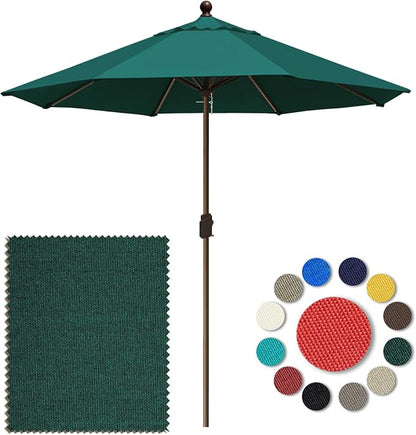 Eurmax USA 10-Year-Non-Fading 10FT Outdoor Patio Market Umbrella,UPF50+ UV Resistant Sun Shade,Heavy Duty Commercial Grade,Crank Lift Design,Windproof Vented Top for Garden,Pool,Deck,Forest Green