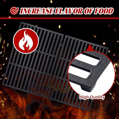 7620 7621 Flavorizer Bars for Weber Genesis 300 Series, E310, S310, E320, E330, S330, EP310, EP320, EP330 Grill with Front-Mounted Control (Cast Iron, 7524-2)