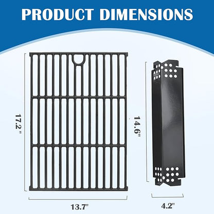 SafBbcue Grill Replacement Parts for Expert Grill 5 Burner 720-0968 Parts, Cooking Grates and Heat Plates for Expert Nexgrill 720-0968C Replacement Parts 5 Burner, Grid & Heat Shield for Expert Grill