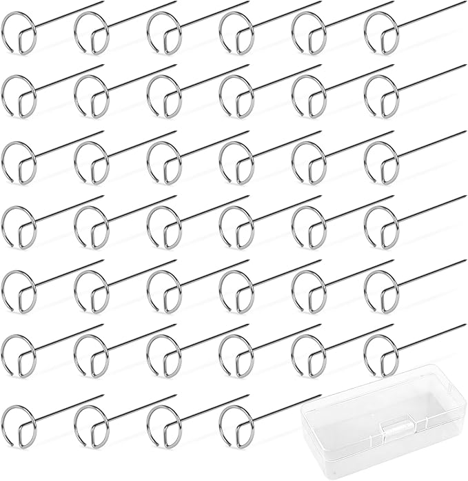 Air Fryer & Oven Skewer Rack - 40 Pack 4.2 Inch Vertical Kebab Skewers, Reusable Kitchen Tools to Secure Meat, Make Kabobs & Fruit Skewers for Grilling, Baking, Air Fryer and Party Snacks