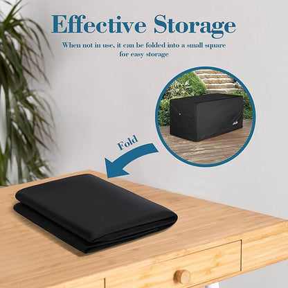 Deck Box Cover, Waterproof 600D Oxford, 63 x 30 x 28 in | Heavy-Duty 600D Fabric, Waterproof Protection, UV Resistant, Outdoor Storage Cover, Waterproof Outdoor Furniture Covers