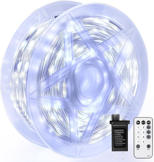 OGORI 262FT 1000LED Fairy Lights Outdoor, Cool White Fairy String Lights 8 Modes Remote & Timer, IP67 Waterproof Fairy Tree Lights for Bedroom, Wedding, DIY, Centerpiece, Christmas Decorations