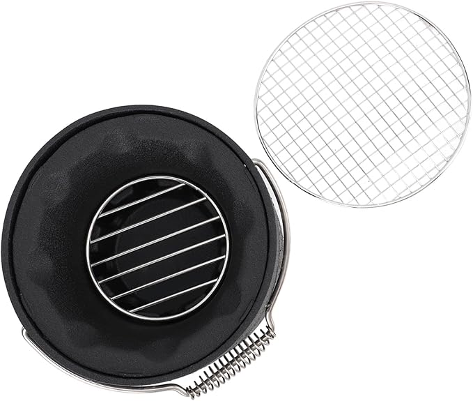 Hibachi Grill, Aluminum Stainless Steel Handle Portable Barbecue Stove Fast Even Heating Charcoal Stove with Grill Pan for Barbecue Tea Making (Small Size)