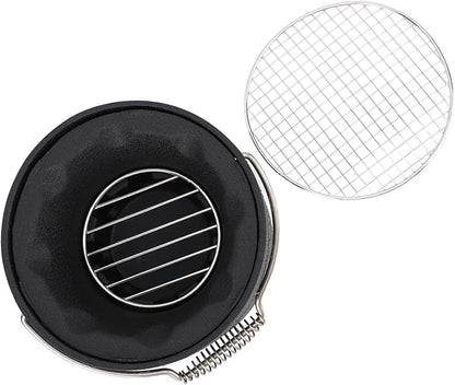 Hibachi Grill, Aluminum Stainless Steel Handle Portable Barbecue Stove Fast Even Heating Charcoal Stove with Grill Pan for Barbecue Tea Making (Small Size)