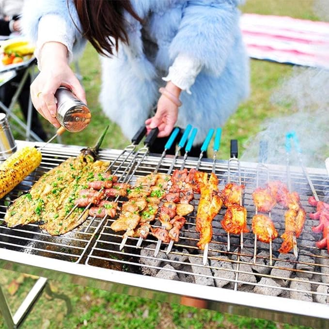 Charcoal Grills BBQ Grill Stainless Steel Small Portable Folding Charcoal BBQ Grill with Non-Slip Feet Large Charcoal Grill for Outdoor Camping Charcoal Grill Cooking