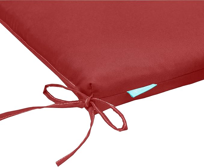 QILLOWAY Outdoor Indoor Seat Cushions, Square Foam Dining Chair Pads,All Weather, 17"x17"x3",2 Count (RED)