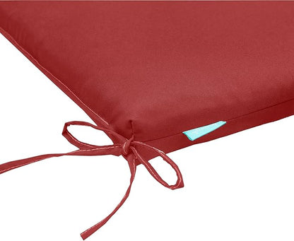 QILLOWAY Outdoor Indoor Seat Cushions, Square Foam Dining Chair Pads,All Weather, 17"x17"x3",2 Count (RED)