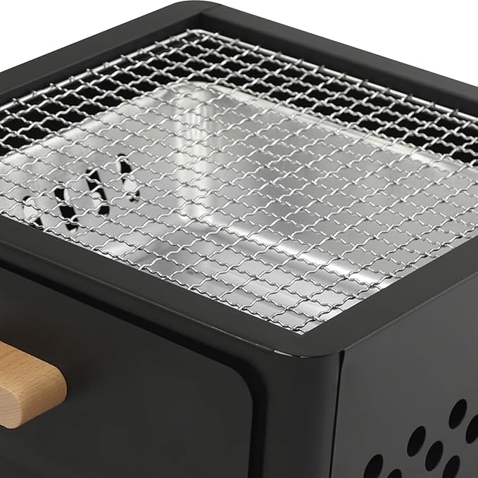 Portable Charcoal Grill, Small Tabletop BBQ Grill Household Barbecue Stove, Legs Foldable Barbeque Grill Set w/Charcoal Basin Furnace Body Baking Tray Grill Mesh, for Outdoor Camping and Picnics