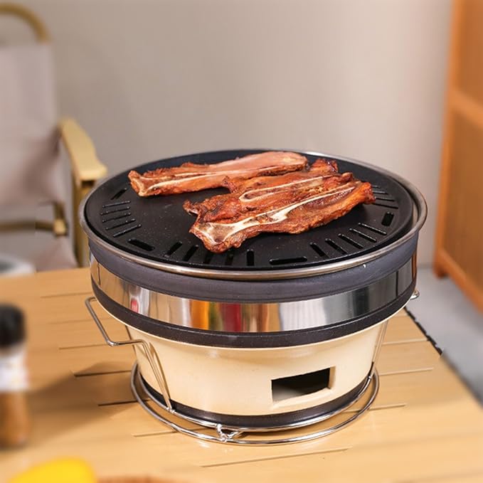 Clay Charcoal Stove Japanese Clay Charcoal Grill With Stainless Steel 33x33x15cm