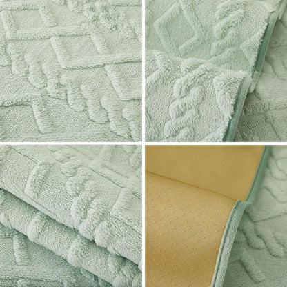 vctops Geometric Jacquard Plush Sofa Couch Covers Farmhouse Neutral Non Slip Sectional Couch Cover Soft Warm Sofa Slipcover for Dogs, Children, Pets Furniture Protector (Green,28"x28")
