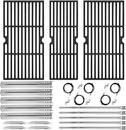 Replacement Grill Parts for Charbroil Performance 5 Burner 463347519 463275517 463347518 18" Grill Grate Burner Heat Plates for Char-Broil 4463243519 463373019 463243518 463373319 Gas Grill Parts Kit