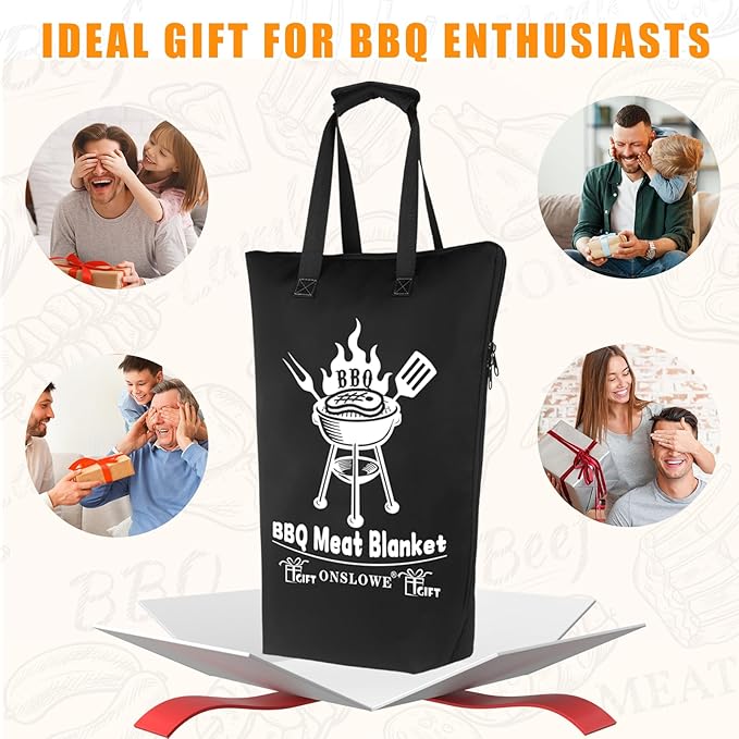 21in BBQ Blanket for Resting Meat - Meat Resting Bag of Washable Oxford Cloth - Insulated Brisket Resting Blanket for Turkey, Pork Shoulder & Beef - Gifts for Men, Christmas Gifts, BBQ Lovers Gift