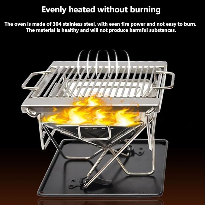 Camping Grills,Folding Outdoor Cooking Gear | Small Charcoal Grill | for Hiking Picnics Tailgating Park Party Garden Cooking Picnics