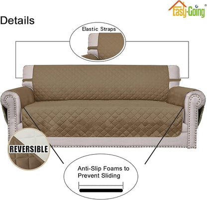 Easy-Going Reversible Couch Cover, Oversized Chair, Camel/Ivory | Machine Washable Slipcover For Dogs, Water Resistant Furniture Mat For Living Room, Non-Slip Sofa Cover, Pet Friendly