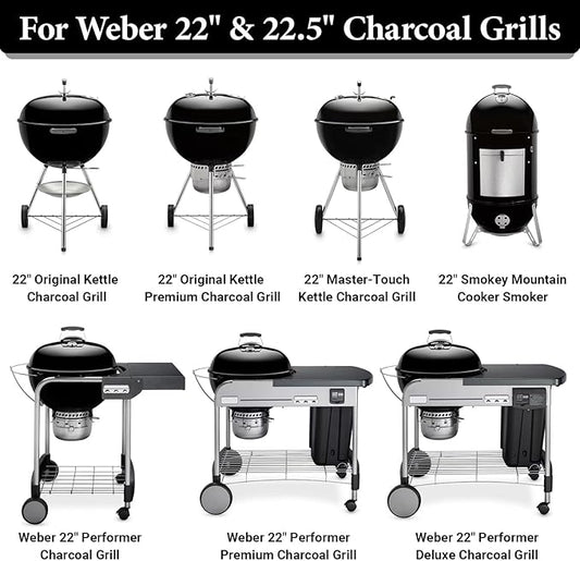 Uniflasy Cast Iron Cooking Grate for Weber 22 inch Kettle Grills, Gourmet BBQ System, One-Touch, Bar-B-Kettle, Master-Touch, Performer, for Weber 22.5 inch Original Kettle Premium Charcoal Grill, 8835