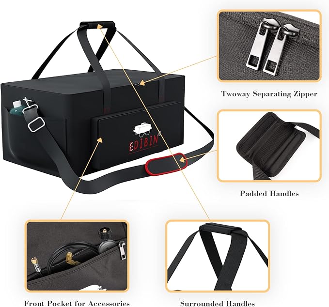 Portable Grill Carry Bag Fit for Weber 1141001 Go Anywhere Gas Grill, Compatible with Weber 121020 Go-Anywhere Charcoal Griddle,Heavy Duty 600D Waterproof Go anywhere gas grill Carry Bag