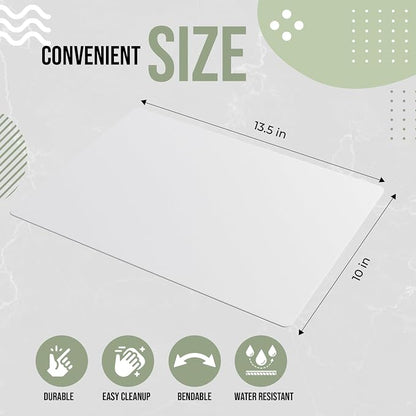 Crown Display Disposable Cutting Boards for Kitchen 400 Count White Cutting Board 10 Inch X 13.5 Inch Flexible Cutting Boards For Kitchen ~ Patent Pending ~ Recyclable Disposable Cutting Board Sheets
