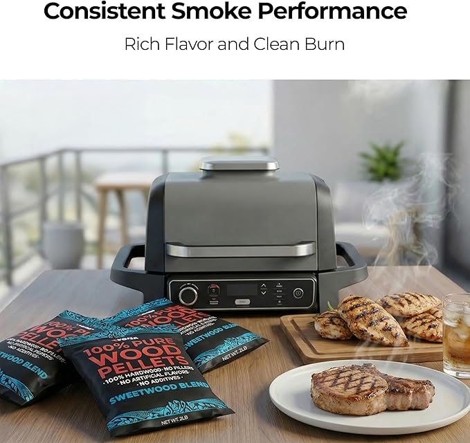 Kona Sweetwood Blend Smoker Pellets, Intended for Ninja Woodfire Outdoor Grill, 2 lb Resealable Bag