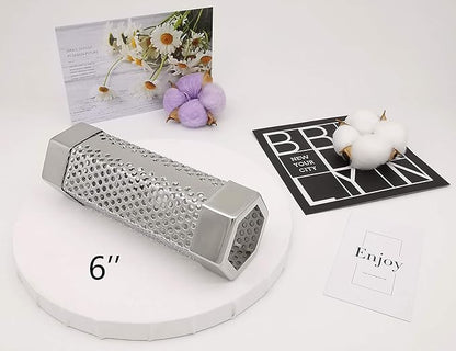Smoker Smoke Tube Box for Pellets Grill, 304 Stainless Steel BBQ Cold Smoker Generator Tube, 2.5 Hours of Billowing Hot or Cold Smoking - 6" Hexagon - 2 Pack