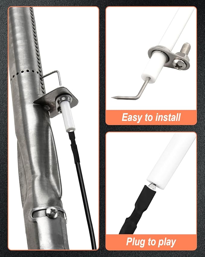Gr2001408-Mm-00 810-6680-s Igniter Kit Electrode Grill Replacement Parts Fit for Members Mark Ignitor with Wire & Fasteners Fit for Ken-more BBQ-PRO Gas Grill Ceramic Electrode Replace IG31B 5Set