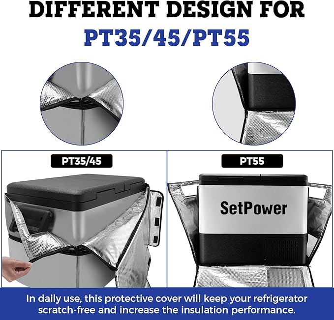 Setpower 55L Insulated Protective Cover for PT55 Car Fridge,12 Volt Portable Car Refrigerator Cover