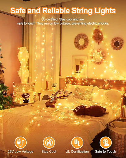 355FT 900LED Christmas Lights, Extra Long Outdoor String Lights Waterproof, Timer & Memory, 8 Modes Dimmable Plug in Fairy for Classroom Outside Tree Wedding Patry Warm White