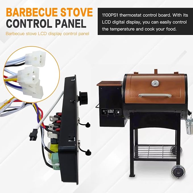 Control Panel with LCD Display Compatible for Pit Boss Wood Pellet Grill/Smoker 1100PS1, 550 Navigator, PB440D2, PB1150G, PB850G,PB550G,Adjustment Temperature