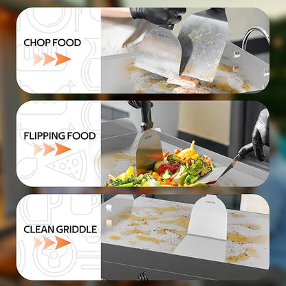 Onlyfire Griddle and Cooking Tool Kit, 23”x16” Outdoor Flat Top Griddle Plate with BBQ Scraper, Spatula and Scouring Pad for Gas and Charcoal Grills